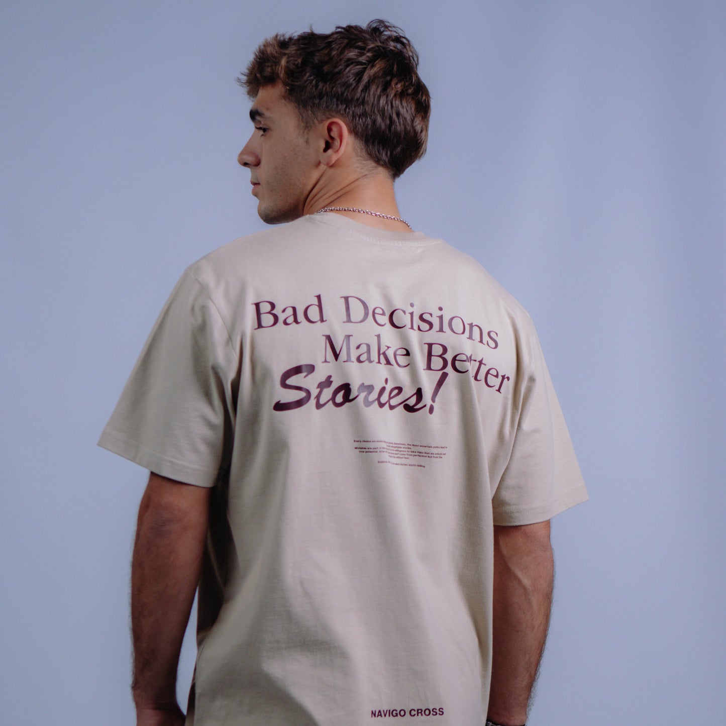"Bad Decisions" Beige T-shirt