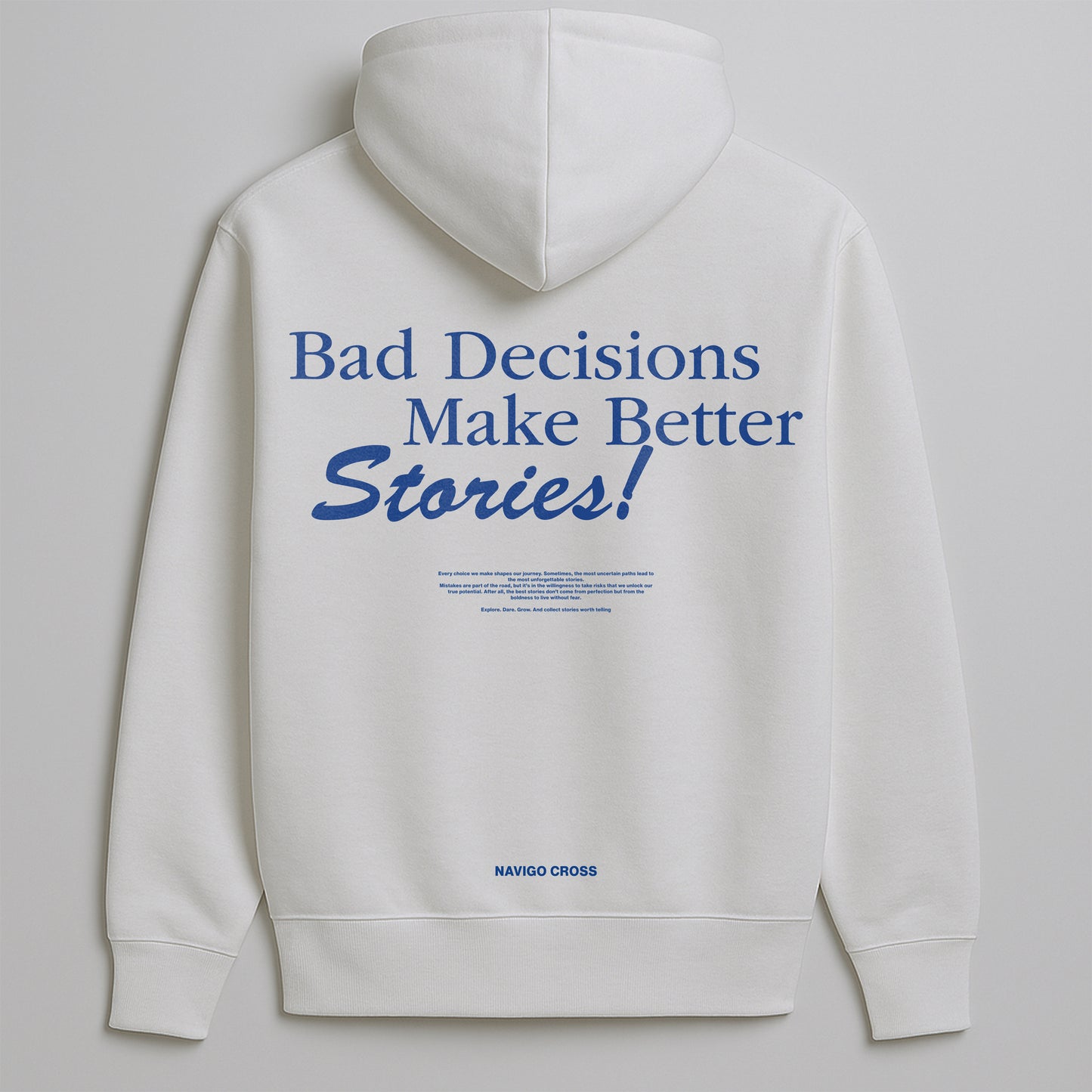"Bad Decisions" White Hoodie