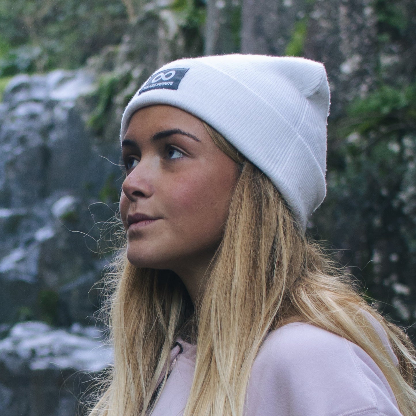 White Infinity Beanie